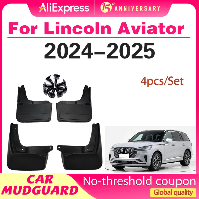 

FOR Lincoln Aviator 2024 - 2025 Mudguard Fender Mud Flap Guards Splash Mudflaps Car Accessories Front Rear 4pcs