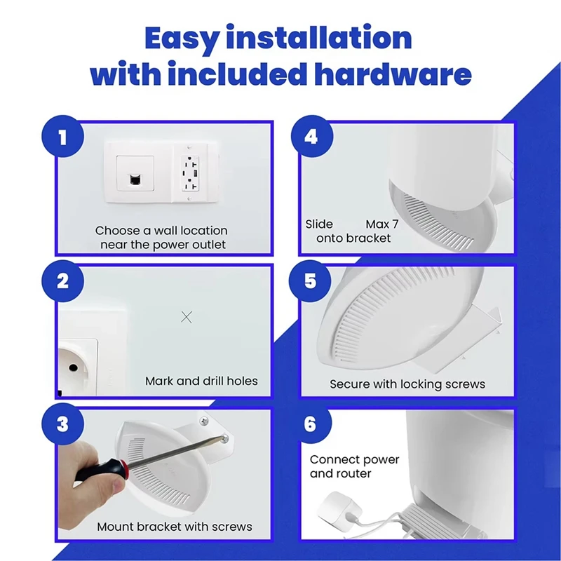 B04B-Router Wall Bracket For EERO Max 7 Aluminum Alloy Wall Mount Sturdy & Durable Space Saving Wall Mount Holder