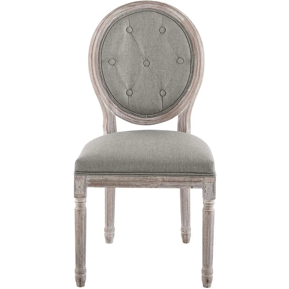 كرسي طعام من القماش معنقدة على الطراز الفرنسي العتيق باللون الرمادي الفاتح من Modway Arise