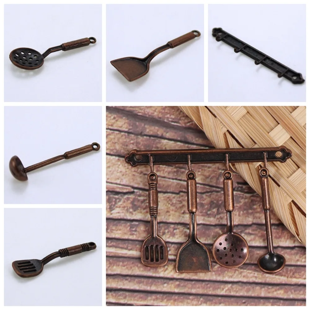 Chaleira 1:12 mini conjuntos de utensílios de cozinha escala 1:12 panelas boneca conjunto de cozinha mini liga mini cozinha kit de cozinha casa de boneca adereços