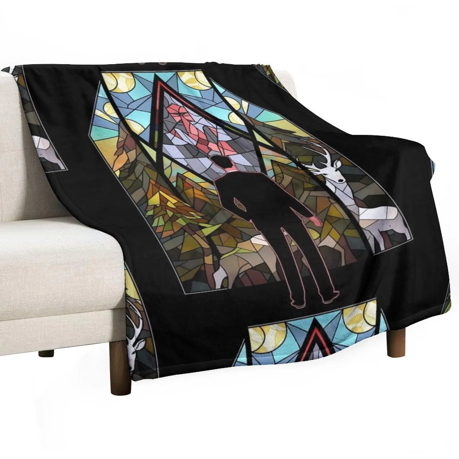 

Glass Stained Dale Cooper fan art- Twin Peaks Throw Blanket Decorative Beds Multi-Purpose Custom Blankets