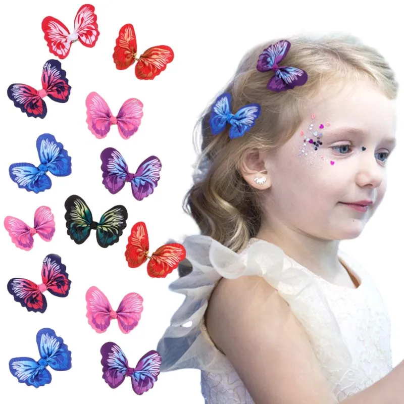 

ncmama 14Pcs Colorful Butterfly Hair Clip Butterfly Hairpin Sweet Girl Hair Accessories DIY Barrettes Headdress Kids Party Decor