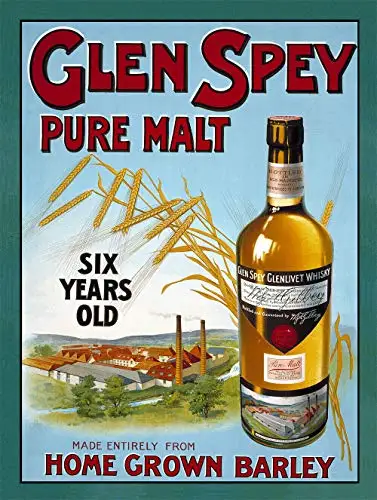 Glen Spy Scotch Whiskey Metal Tin Sign 8x12 Inch Decor