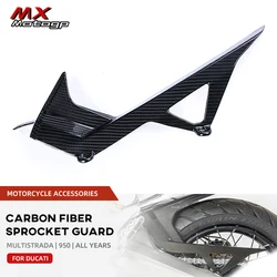 Motorcycle Rear Sprocket Chain Guard Cover Protection Cowl For DUCATI Multistrada 950 1200 Enduro V2 Carbon Fiber Accessories