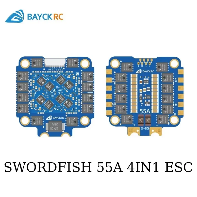 AvaCoreBBAYCK SWORDFISH 55A 4in1 ESC 3-6S AM32 BLHeli_32 DShot1200 FPV Racing Freestyle Drone Quadcopter Low Latency Speed Contr