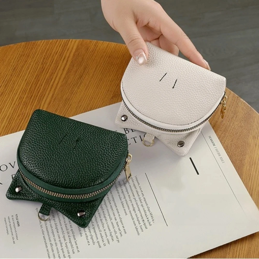 New Korean Style Frog Design Coin Purse Compact PU Leather Mini Storage Pouch Zipper Keychain Coin Wallet For Daily Use