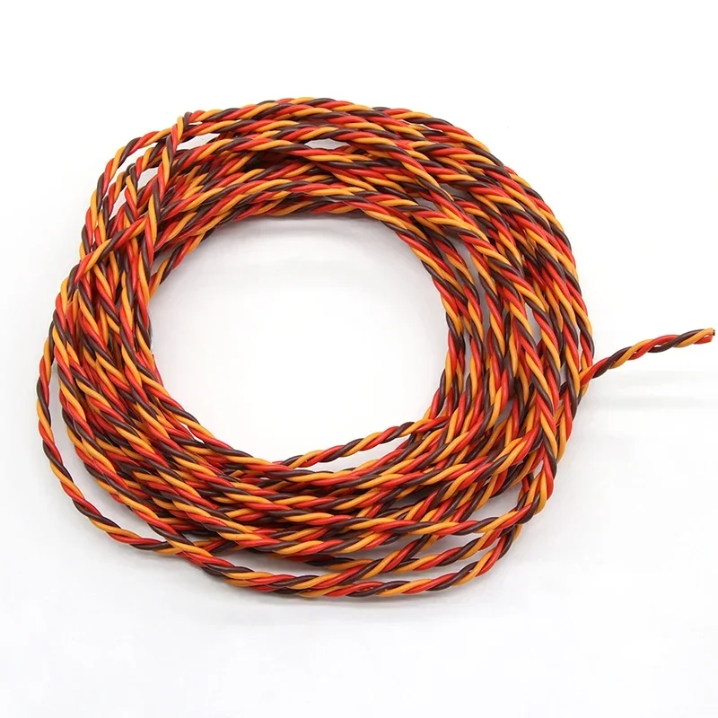 5/10/20M 22 26AWG 30/60 Core 3 way Twist Servo Extension Cable JR Futaba Twisted Wire Lead For RC Airplane Accessories