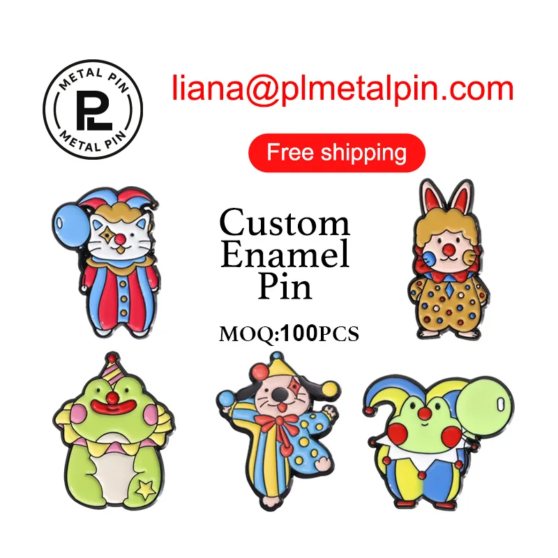 

Custom Cute Circus Clown Badge, Clothing & Bag Accessory Pin, School Company Club Logo Design, Bulk Custom Manufacturing with Di