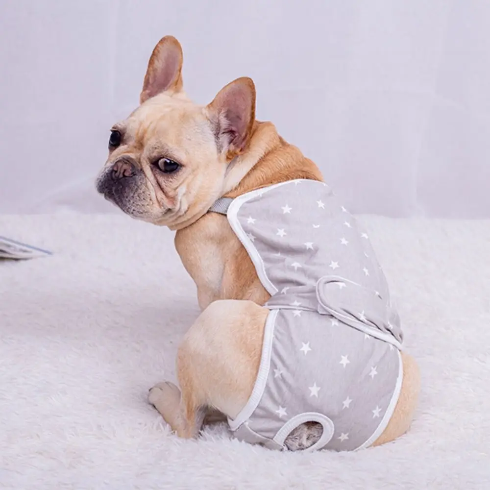 Star Pattern Dog Physiological Pant Adjustable Soft Dog Menstruation Pant Breathable Cotton Dog Sanitary Pantie