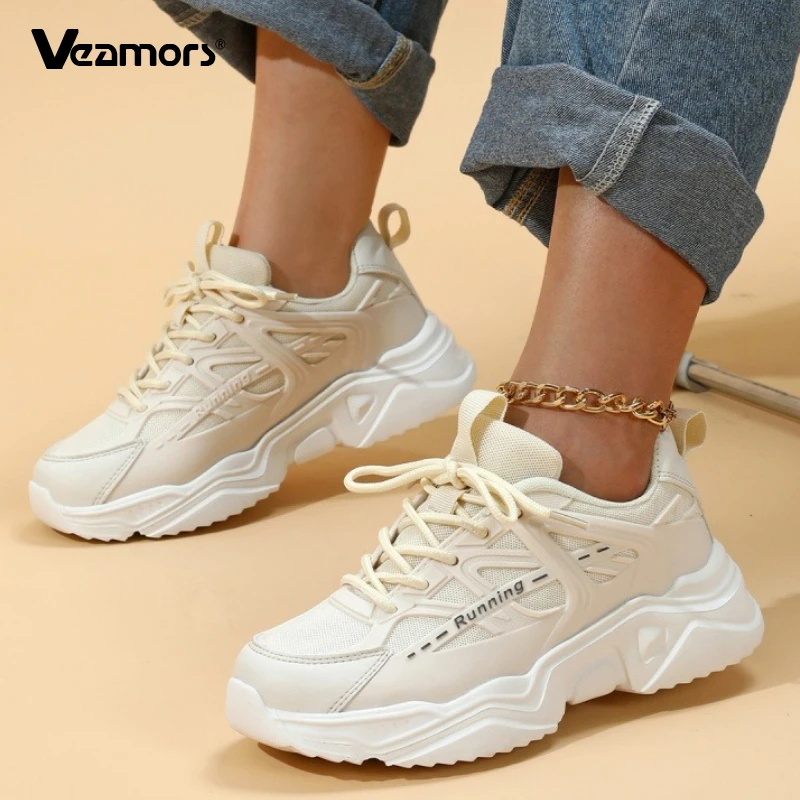 

Fashion Lace-up Women Sneakers Trendy Platform Shoes Men Breathable Casual Sports Shoes for Walking Running Traveling Non-slip