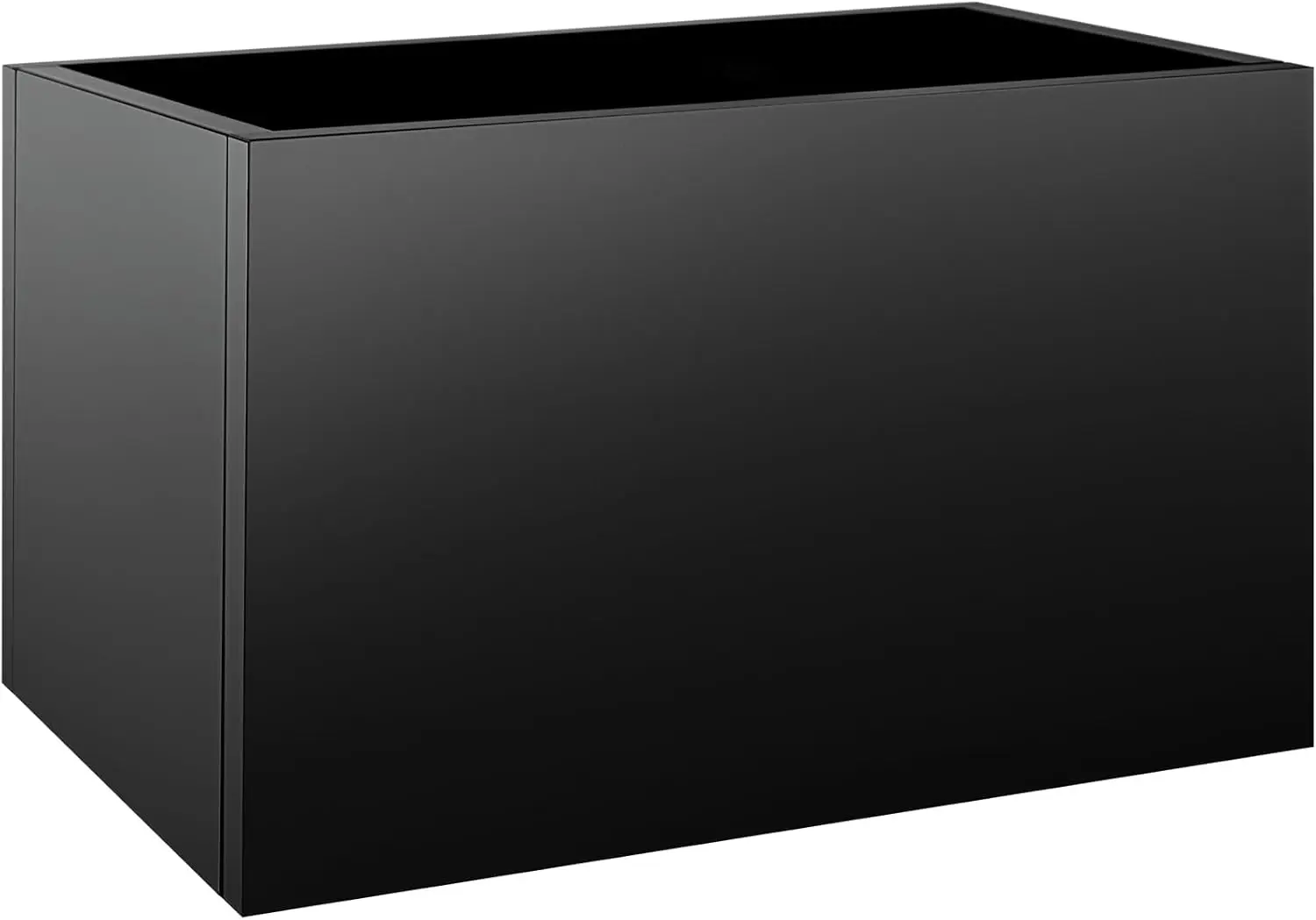 Black Rust-Resistant Steel Rectangular Planter Box, Large Long Metal Plant Container with Drainage Holes, Indoor & Outdoor Decorative Vessel for Patio Balcony and Garden Greenery