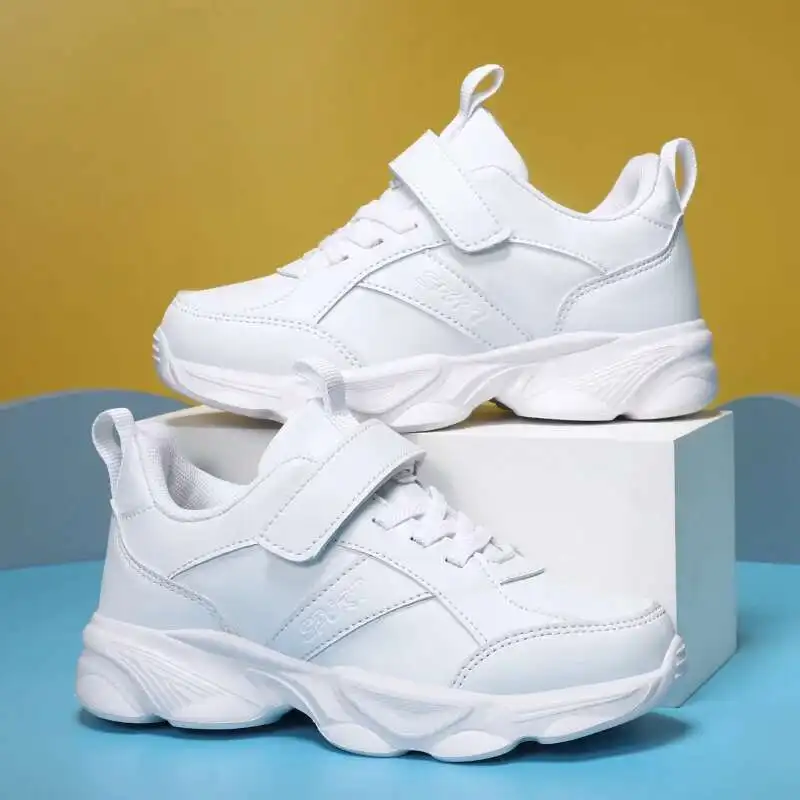 

Детская обувь, детские повседневные кроссовки, черная спортивная обувь из искусственной кожи для мальчиков и девочек, белые туфли, школьные теннисные кроссовки для бега