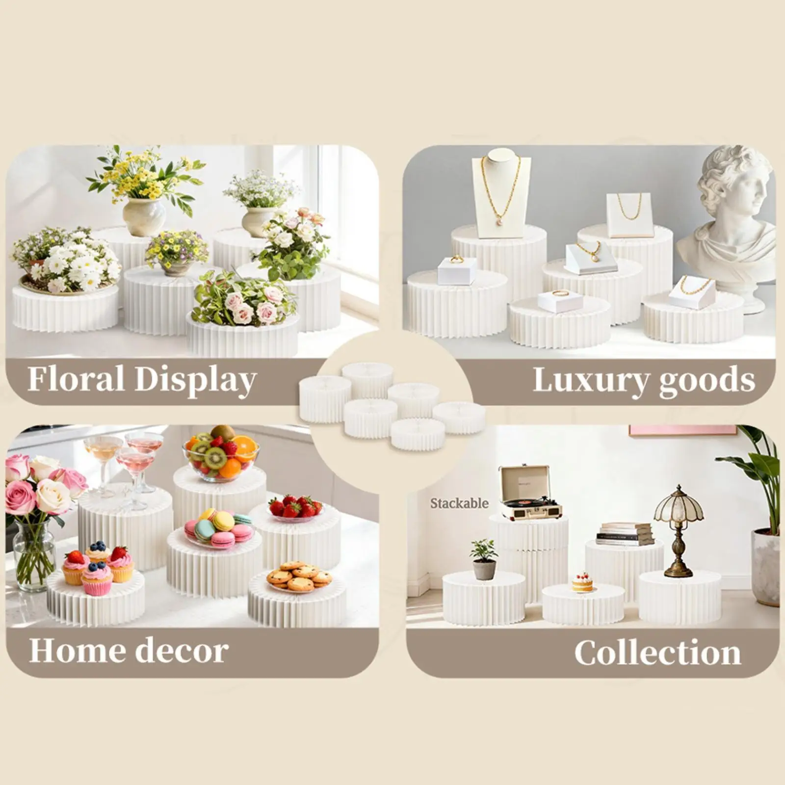 6x Buffet Risers Cupcake Stand Cake Stands Multifunctional Versatile Food Risers for Wedding Party Collectibles Figures Candy