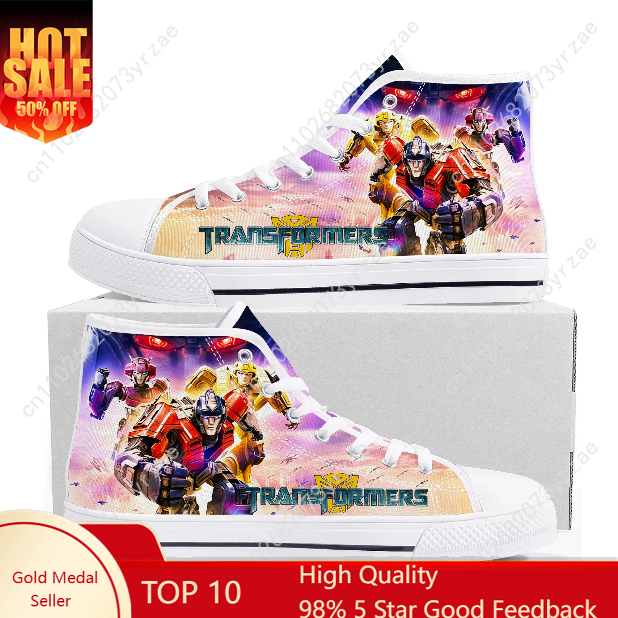 

Transformers High Top High Quality Sneakers Mens Womens Lightweight Canvas Sneaker Casual Walking Shoes Custom Shoe