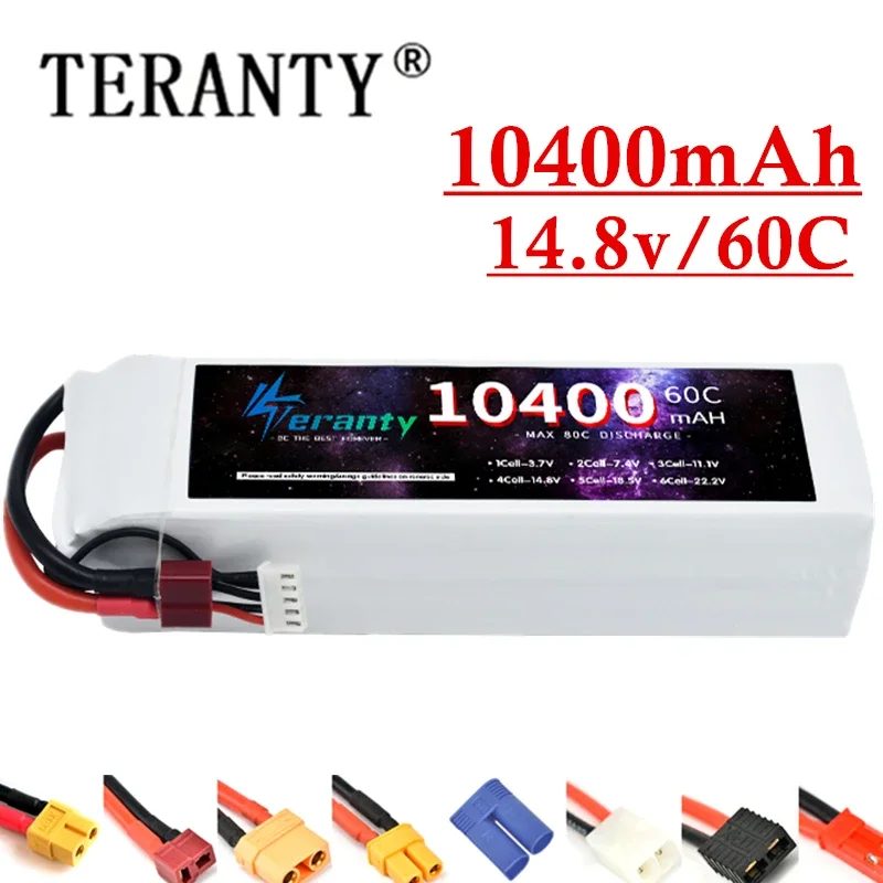 

4S 14.8V 10400mAh 60C RC Helicopter LiPo Battery With XT60 Deans T For RC Airplane Quadrotor Drone Truck Car Boat XT90 TRX Plug