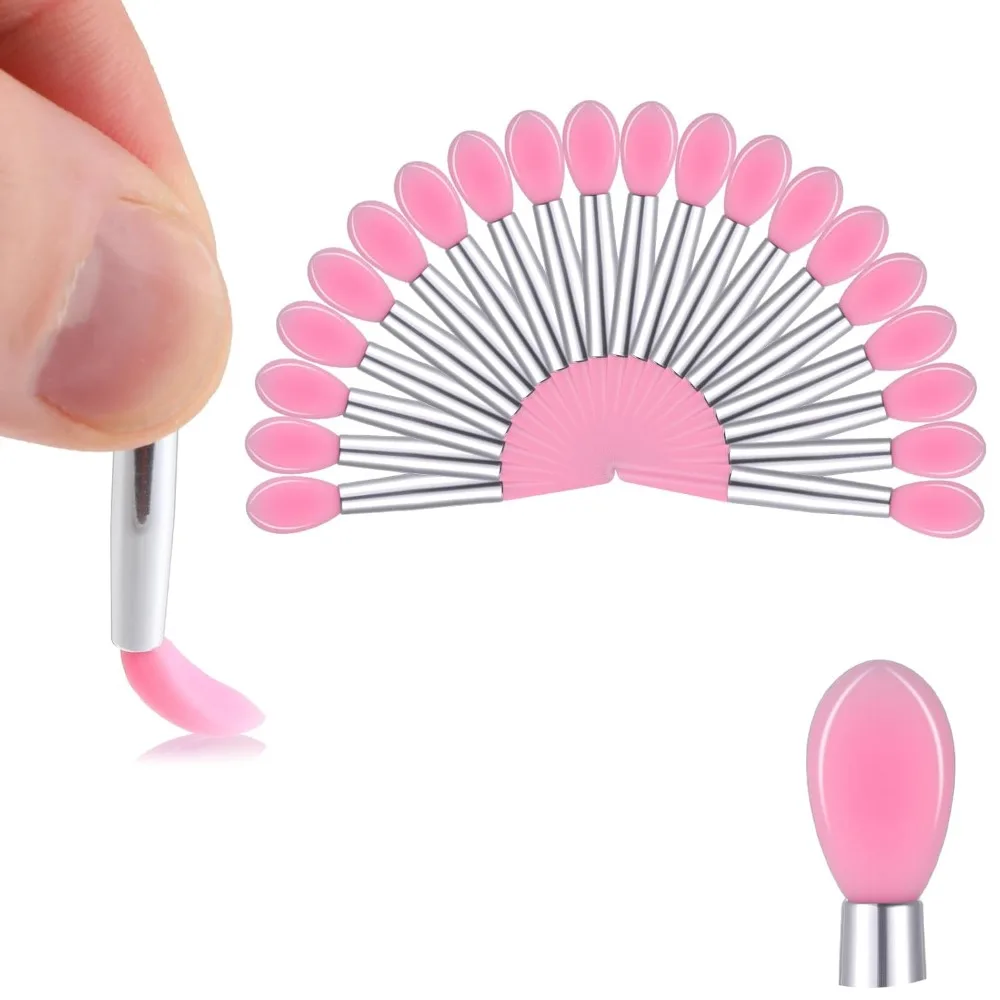 

20 Pcs Lip Mask Silicone LIp Applicator Lip Balm Applicator Stick Lipstick Brushes Applicator Cosmetic Brush Set For