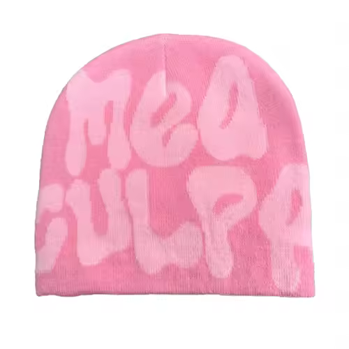 Mea Culpa Knitting Beanies Hat For Women Men Couple Y2K What's In Fashion Bonnet Kpop Wool Skullies Hoods Lady Caps Gorro шапка - Image 10