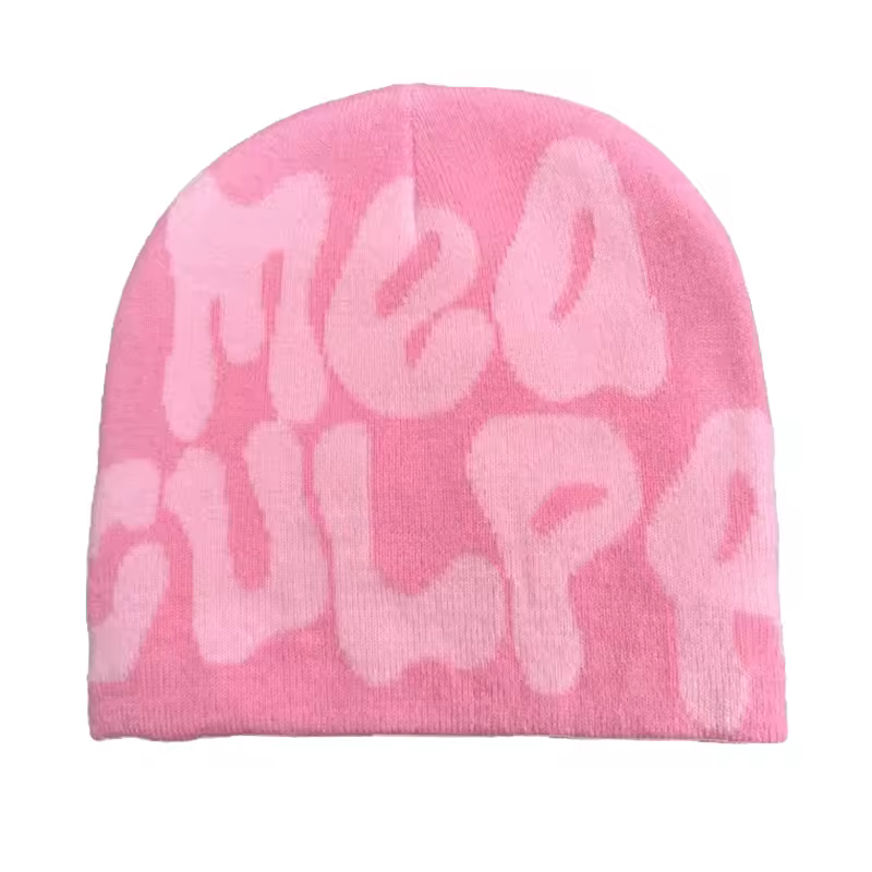 Mea Culpa Knitting Beanies Hat For Women Men Couple Y2K What's In Fashion Bonnet Kpop Wool Skullies Hoods Lady Caps Gorro шапка - Image 10