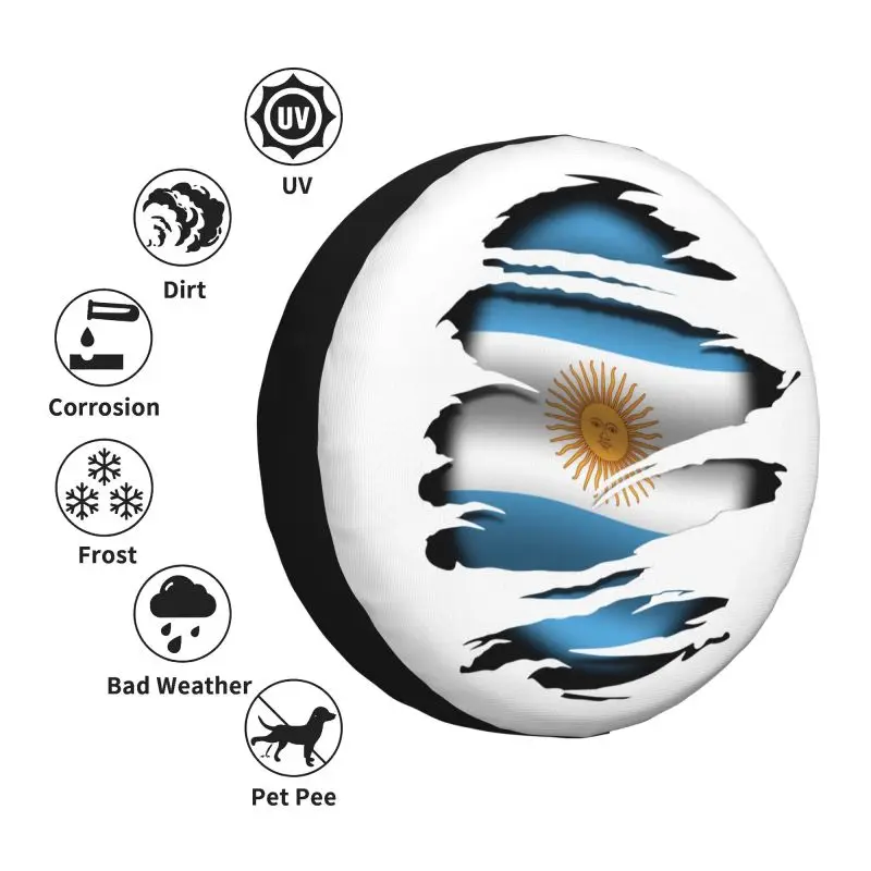 Aangepaste Argentinië Gescheurde Vlag Tattoo Reservewiel Cover voor Prado Pajero Jeep Argentijnse Trots 4WD 4x4 SUV Auto Wiel Protector