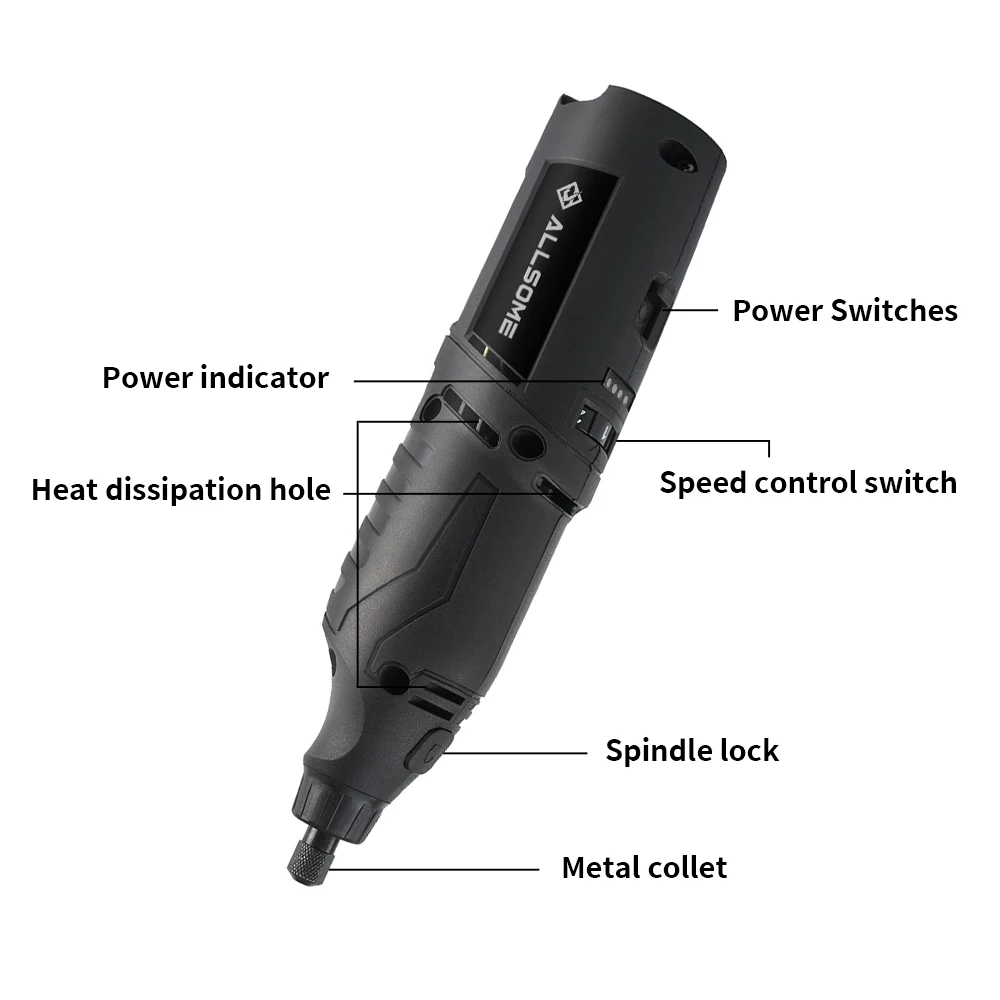 12V Mini Drill Electric Carving Pen Variable Speed Rotary Tools Kit Engraver for Grinding Polishing