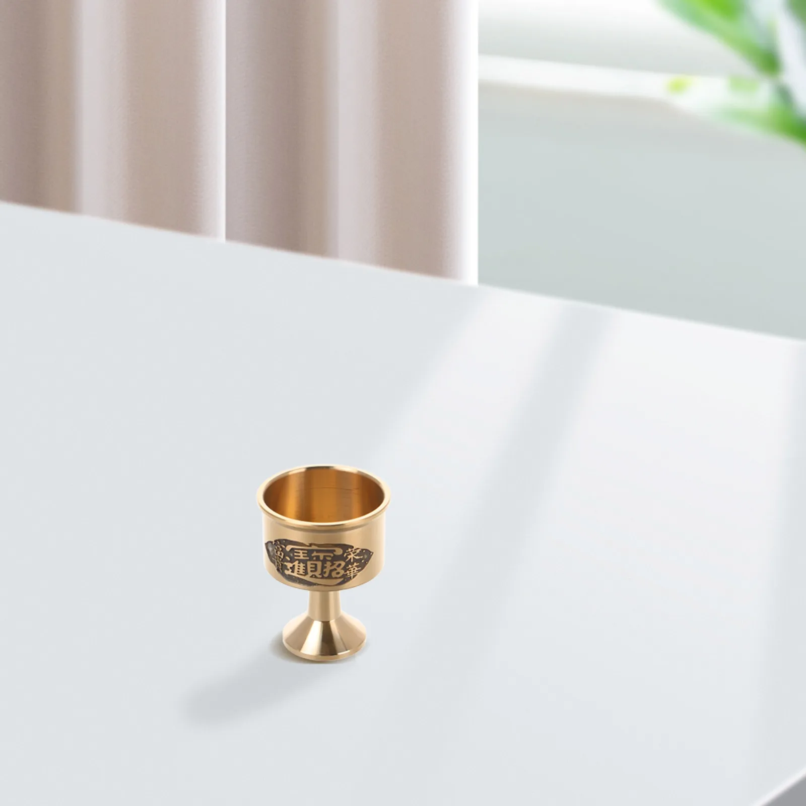 

Offering Cup Spill Resistant Altar Decor Metal Goblet Vintage European Style Golden Glassware