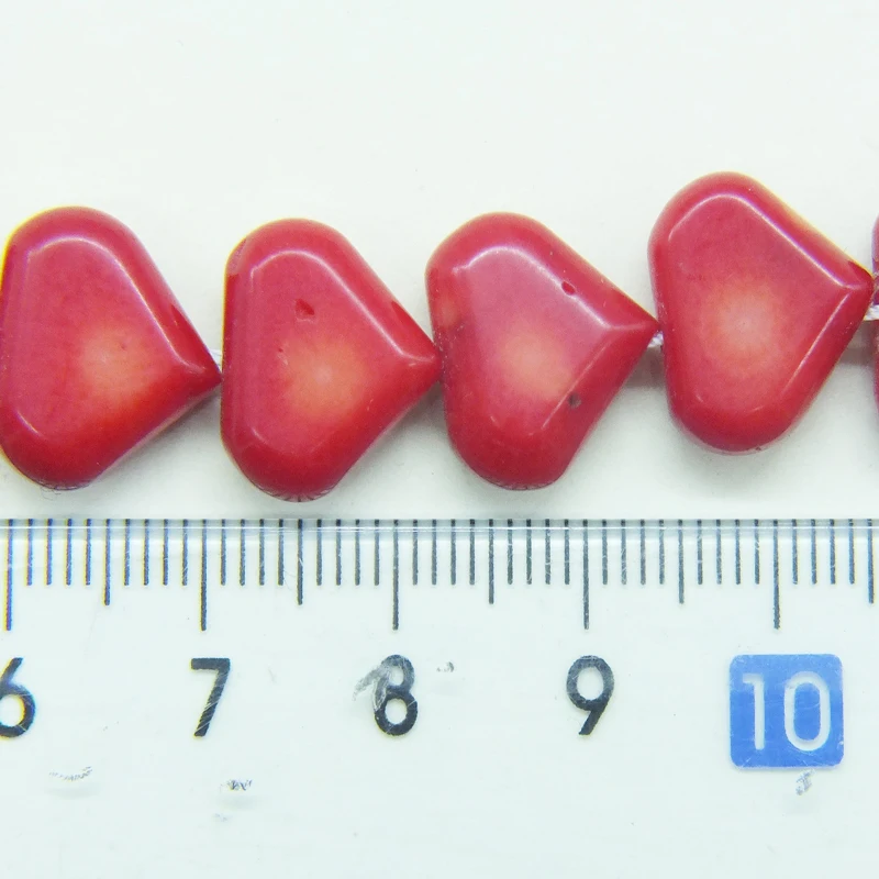 Wholesale 1 share 12X14MM classic  AAA   heart-shaped  Red Sea  coral  loose beads 15