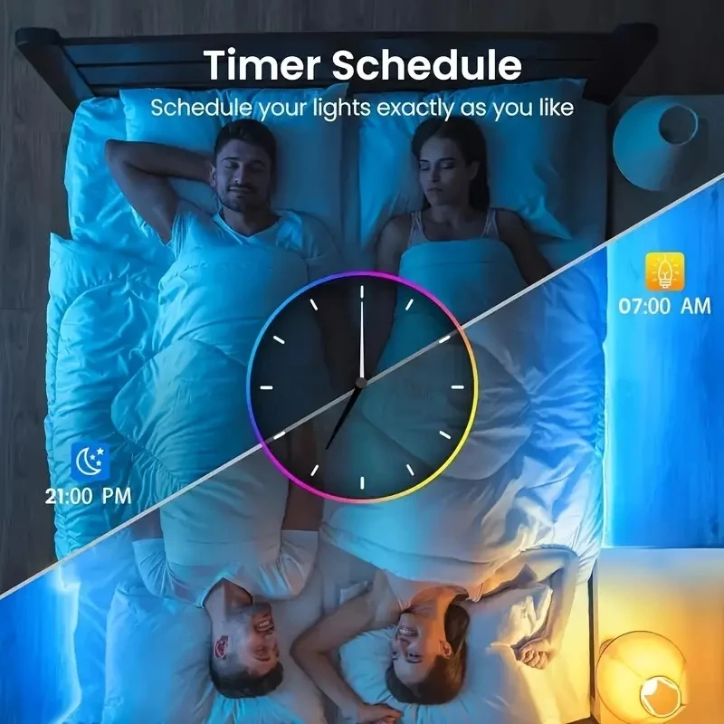 حزام إضاءة LED ذكي طويل جدًا بطول 230 قدم، يدعم توقيت التطبيق، تغيير لون RGB، مع جهاز تحكم عن بعد، مناسب للمهرجانات،