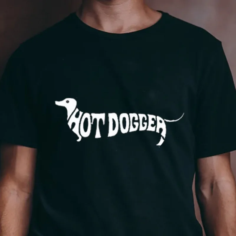 Funny Hot Dogger Printed T-shirts For Men Cotton Breathable Comfortable Graphic Tops Short-Sleeved O-neck Basic Men Clothing