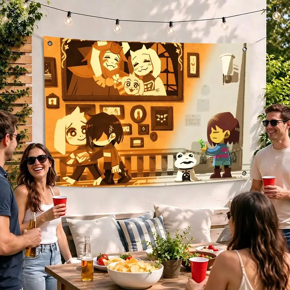 Retro Game Undertale Flags Camping Outdoor Garden room Bedroom Decor Party Backdrops Wall Art Flags