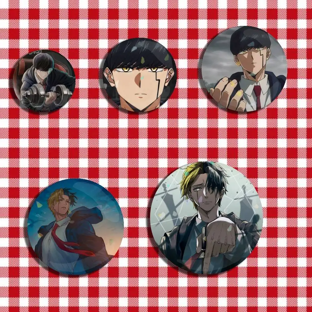 

Hot Anime Magic and Muscles Mashle Laser Badge Creative Pins Brooch for Bag Clothes Hat Decor Gifts Fans Collect