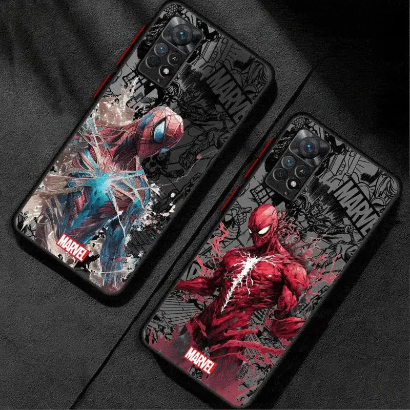 Marvel Spiderman Ironman Phone Case for Xiaomi Redmi Note 11 Pro 12 Pro 5G 9Pro 13Pro 9S 9T 10S 13S 12S Proplus Matte Cover