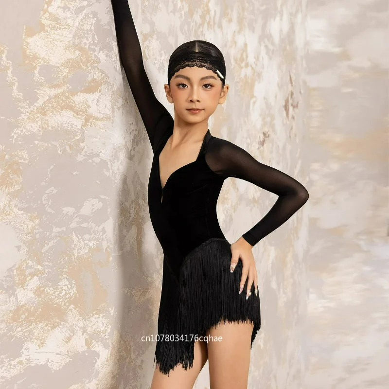robe-de-danse-latine-pour-filles-manches-longues-jupe-a-franges-costume-pour-enfants-cha-cha-rumba-samba-competition-pratique-vetements-de-danse-pour-fete