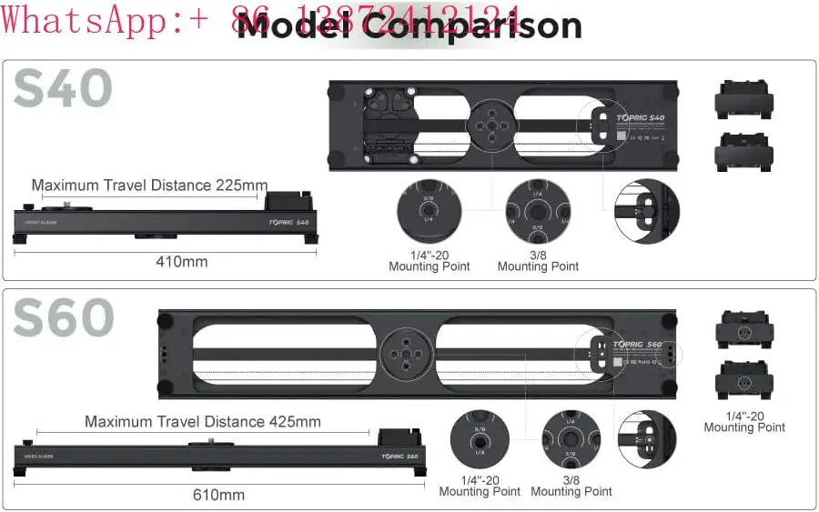 

forToprig Accsoon Camera Video Slider S40 Adjustable 24 Inch/60cm Electric Full Button Control Slider S40 AA-S01