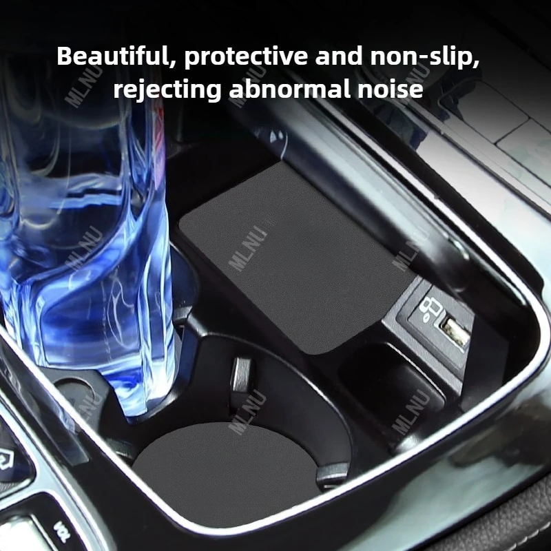 Cup Mat Car For CHANGAN CS55 PLUS Accessories 2024-2025-Specific Anti-Slip Anti-Tip Microfiber Leather Anti-Shock Waterproof