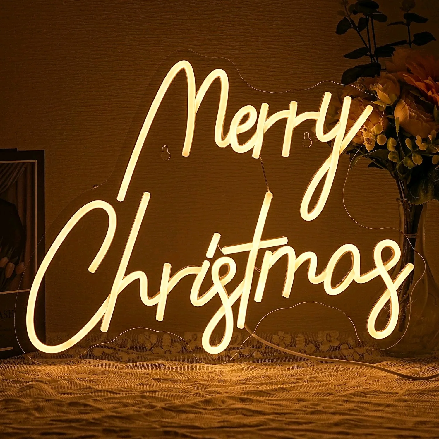 Merry Christmas LED neon restaurant party decoration light