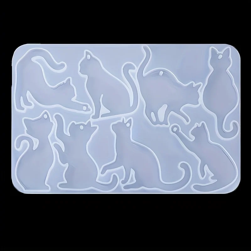 1pc,DiyCrystal Glue Resin Earrings Pendant Cute Dog Cat Animal Pendant Silicone Mold，forDiyJewelry Making Kit