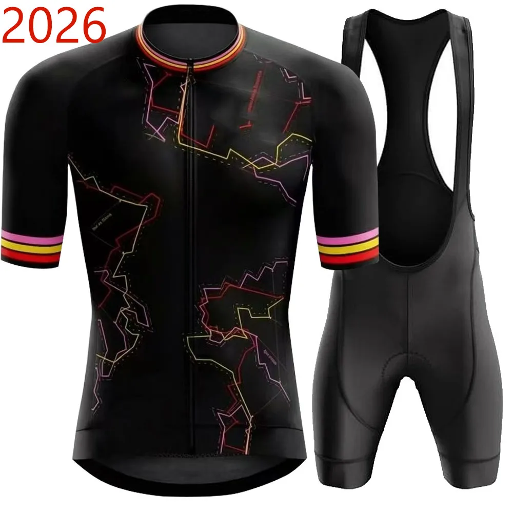 Conjunto de Jersey de Ciclismo Grand Tour 2026, Ropa de Ciclismo Jonas Vingegaard Bélgica, Camiseta de Ciclismo de Carretera para Hombre, Traje con Culotte Corto para Bicicleta de Montaña