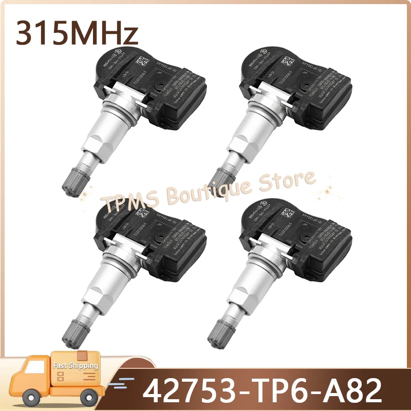 

Tire Pressure Monitoring System 42753-TP6-A82 For Honda CR-V Crosstour 4pcs 315MHz TPMS Tyre Pressure Sensor 42753TP6A82