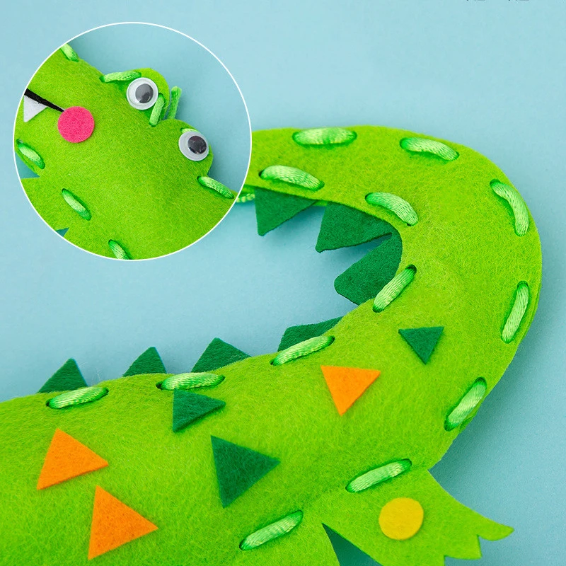 3Pcs DIY Sewing Felt Craft Kit Toy Cartoon Animal Pattern Fine Motor Skill Non-woven Handmade Beginners Kids Early Education Toy