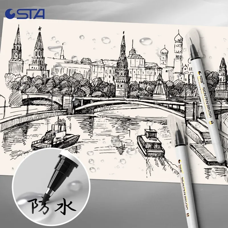 4 قطعة/المجموعة مقاوم للماء قلم الخط فرشاة ناعمة رسم حروف الكتابة الرسم الفن لوازم المدرسة القرطاسية 3751