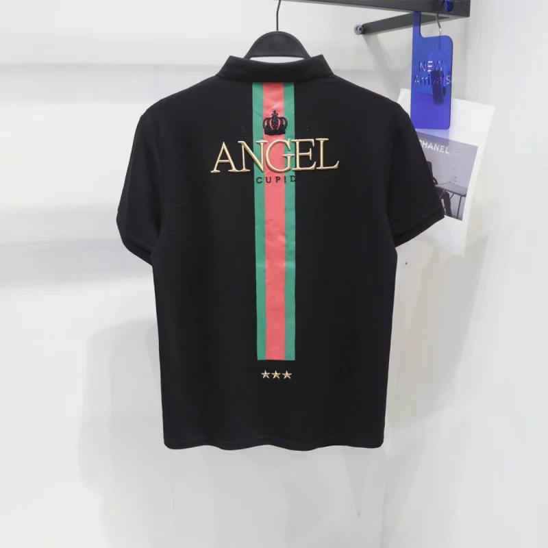 

Оригинальный дизайн, лето 2025: Мужская футболка с коротким рукавом, вышивкой, принтом и 3D-вышивкой в виде короны, из смесового хлопка, для повседневной носки