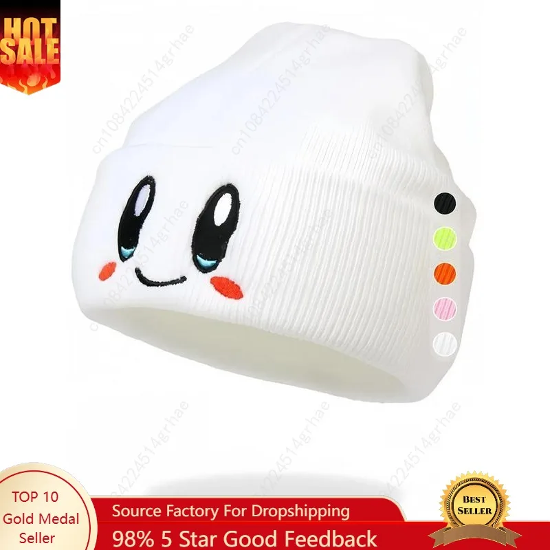 

Cute Cartoon Embroidered Beanie Fitted Hat, Casual Soft Comfortable Knit Hat for Fall & Winter, Warm and Stylish Beanies for Men