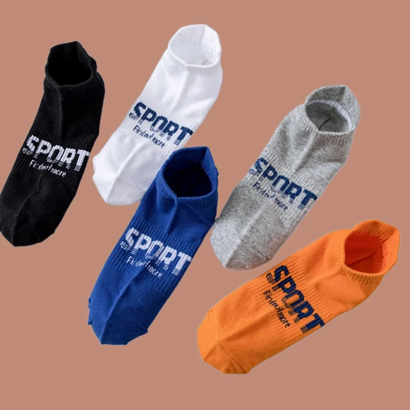 5 Pairs Men's Summer Thin Socks Sweat-Absorbent And Odor-Resistant Running Sports Socks Low-Cut Shallow-Mouthed New Cotton Socks