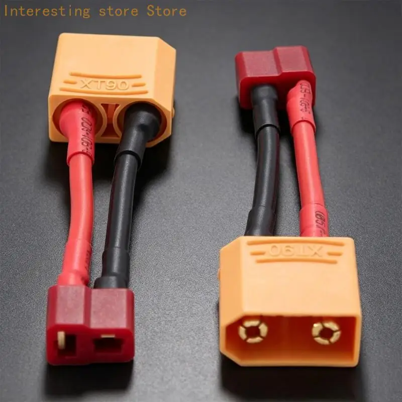 XT90 Battery Conversion Cable 14AWG Silicone T Plug Adapter Cord with Gold Contact Ends for Model Wiring 55KC
