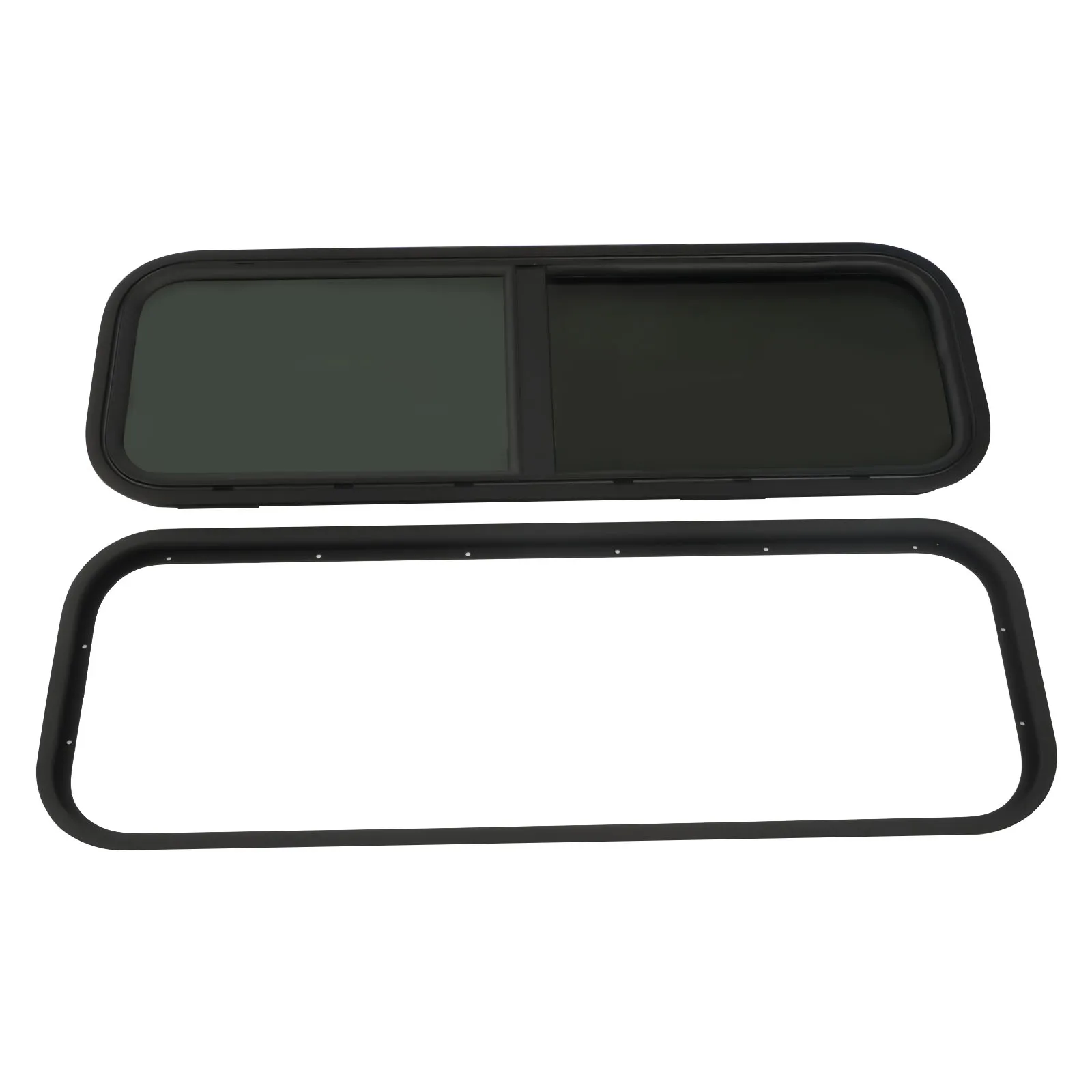 900x300mm/35.43*11.81inch Rechteckig Caravan Aluminum Sliding Window Campervan Motorhome RV Horse with Decorative Ring