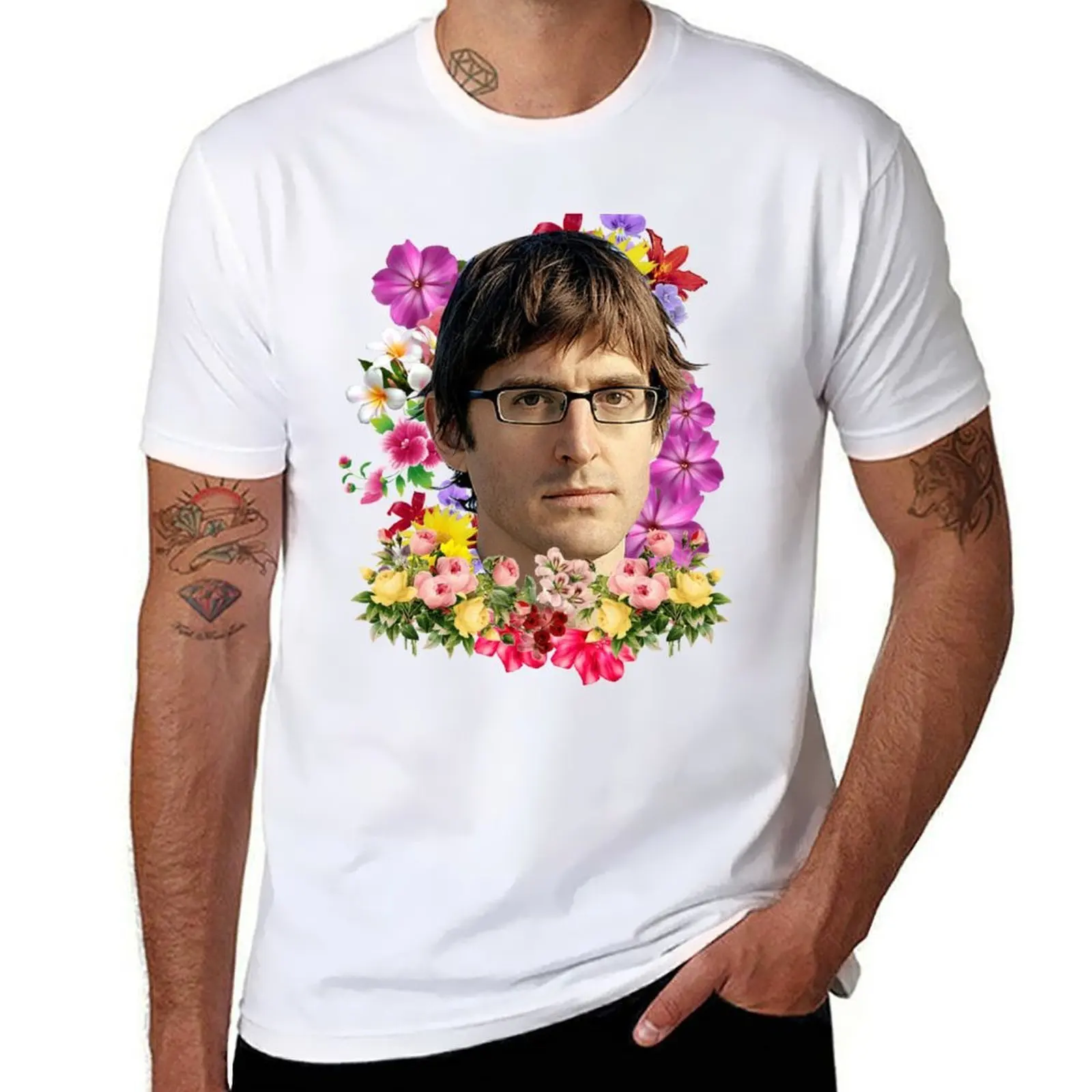 

Louis Theroux Floral T-Shirt t shirt men 100% cotton luxury brand man t shirt graphic T-Shirt