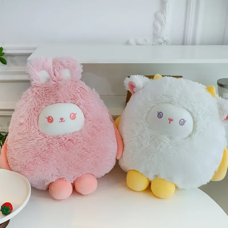 Jouets en peluche de mouton rond potelé, jouets en peluche d'agneau doux, oreiller de dessin animé, coussin de canapé, décoration d'intérieur, cadeaux pour filles, nouveau