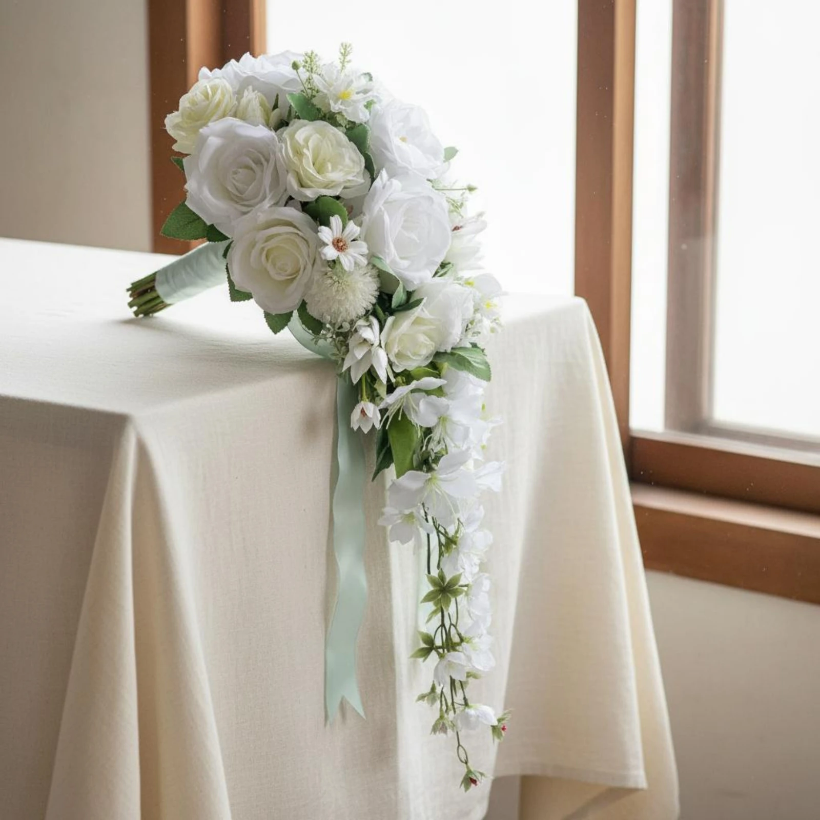 Waterfall Floral Arrangement Photo Prop Cascading Bridal Floral Arrangement Realistic Look Low Maintenance for Brides