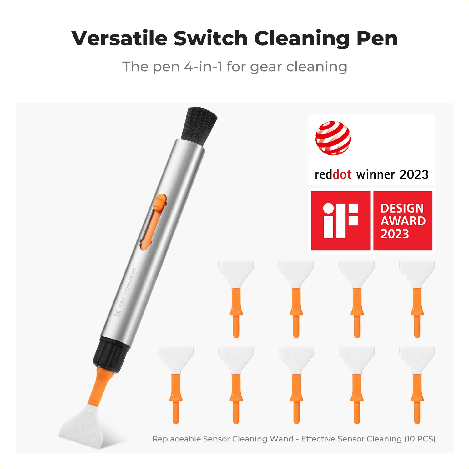 K&F Concept 32 in 1 Camera Lens Cleaning Kit with Cleaning Lens Pen Sensor Cleaner Air Blower Cleaning Cloth Wipes Gloves Pouch