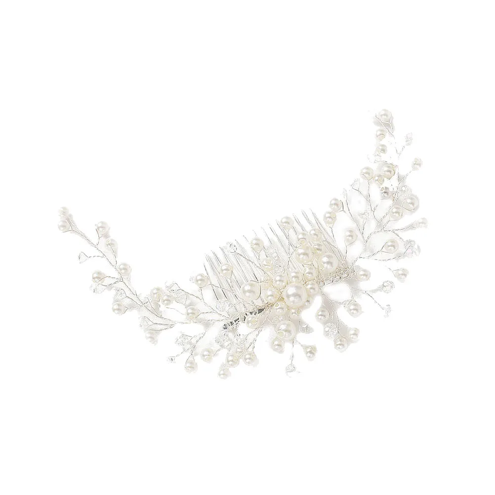 

Pearl Hair Comb Elegant Bridal Accessories Wedding Veil Delicate Women Headdress Pearl Bridal Hair Decorations